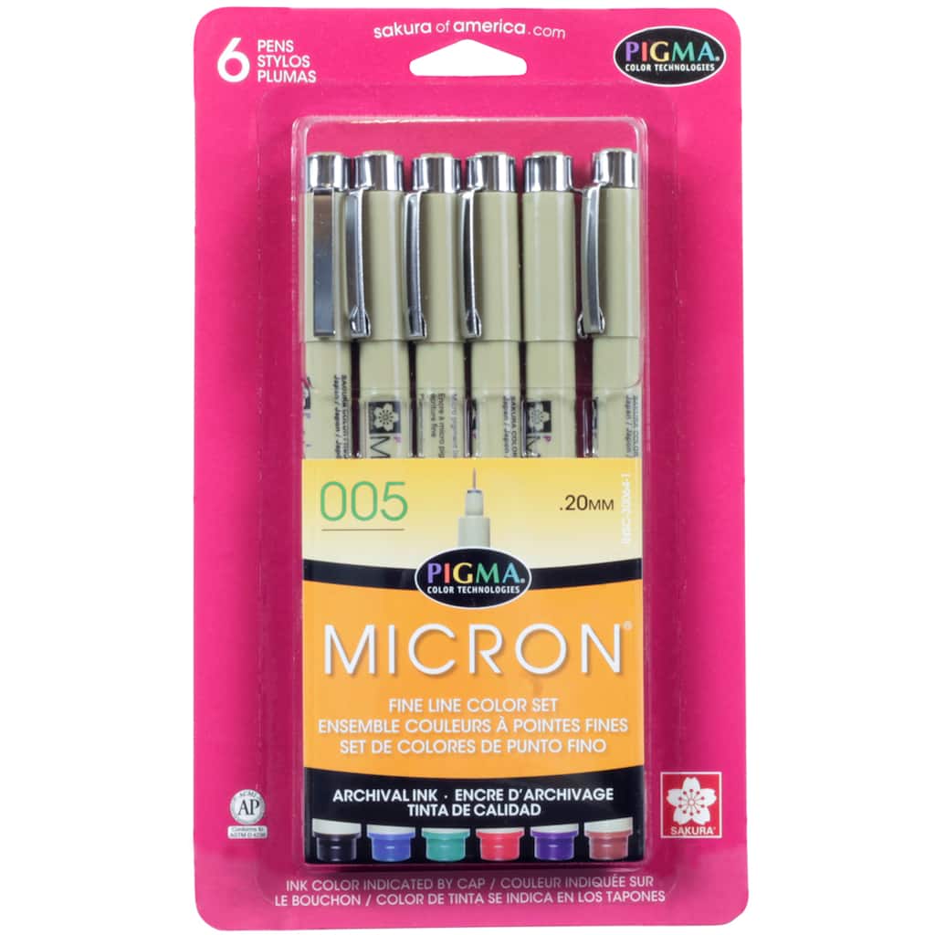 Verdraaiing Confronteren ramp Pigma® Micron™ 005 Fine Line Pen 6 Color Set | Michaels